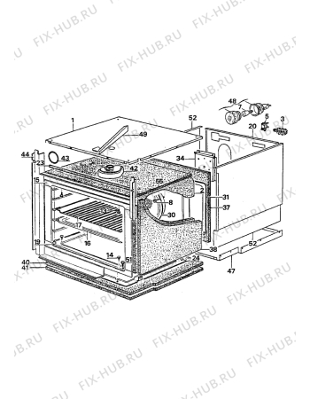 Взрыв-схема плиты (духовки) Electrolux CO1080W1 - Схема узла Oven equipment